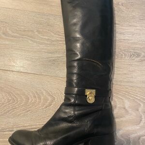 Michael Kors Black Leather Knee-High Boots